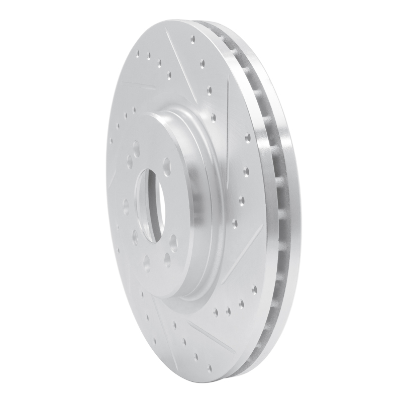 Mercedes-Benz ML500 Brake Rotor (1) - Front Right - R1 Concepts - Drilled & Slotted - Silver - `06-`12